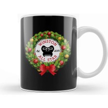 Baskı Dükkanı Christmas All Star Overwatch Winston Wreath Kupa Bardak Porselen