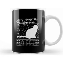 Baskı Dükkanı All I Want For Christmas Is A Cat Knit Pattern Kupa Bardak Porselen