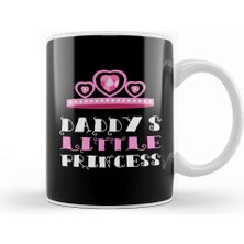 Baskı Dükkanı Daddy's Little Princess Pink Hearts Kupa Bardak Porselen