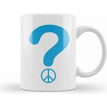 Baskı Dükkanı Retro Question Peace Kupa Bardak Porselen