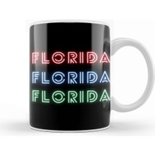 Baskı Dükkanı Florida Love Vintage Retro Rainbow Kupa Bardak Porselen
