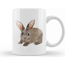 Baskı Dükkanı Geometric Animal Rabbit Kupa Bardak Porselen