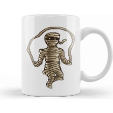 Baskı Dükkanı Skipping Mummy Pixel Art Kupa Bardak Porselen