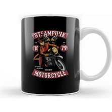Baskı Dükkanı Steampunk Motorcycle Kupa Bardak Porselen