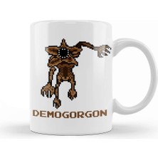 Baskı Dükkanı Stranger Things Demogorgon Pixellated Kupa Bardak Porselen