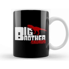 Baskı Dükkanı Big Brother Saurus Cute Older Sibling Dinosaur Kupa Bardak Porselen