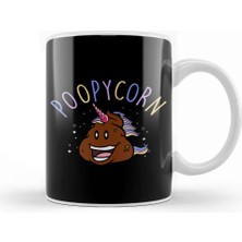 Baskı Dükkanı Cute & Funny Poopycorn Adorable Poop Unicorn Kupa Bardak Porselen