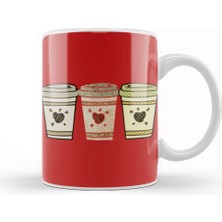 Baskı Dükkanı Funny Coffee Drinks Art Lover Gift Quote Vintage Retro Rainbow Style Kupa Bardak Porselen