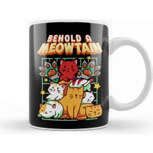 Baskı Dükkanı Cute & Funny Behold A Meowtain Cat Mountain Kitty Kupa Bardak Porselen