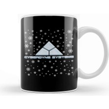 Baskı Dükkanı Terminator Cyberdyne Systems Christmas Snow Logo Kupa Bardak Porselen
