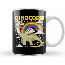 Baskı Dükkanı Cute & Funny Dinocorn Dinosaur Unicorn Kupa Bardak Porselen