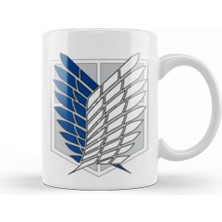 Baskı Dükkanı Attack On Titan Logo Kupa Bardak Porselen