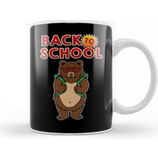 Baskı Dükkanı Cute Back To School Adorable Bear With Backpack Kupa Bardak Porselen