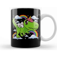 Baskı Dükkanı Cute Dinosaur & Unicorn Unisaur Mythical Animal Kupa Bardak Porselen
