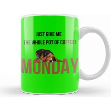 Baskı Dükkanı Dog Funny Coffee Drinks Lover Gift Quote Vintage Retro Rainbow Style Kupa Bardak Porselen