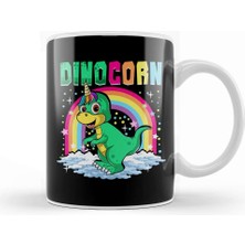 Baskı Dükkanı Cute Dinocorn Dinosaur & Unicorn Unisaur Kupa Bardak Porselen