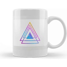 Baskı Dükkanı Colorful Abstract Triangle Illustration Kupa Bardak Porselen