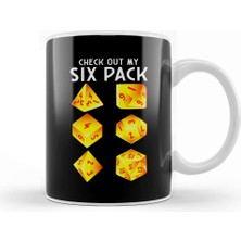 Baskı Dükkanı Funny Check Out My Six Pack Dice Pun Kupa Bardak Porselen