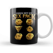 Baskı Dükkanı Funny Check Out My Six Pack Dice Pun Kupa Bardak Porselen