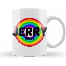 Baskı Dükkanı Jerry West Basketball Gifts Vintage Retro Rainbow Quotes For Boys And Dad Kupa Bardak Porselen