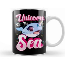 Baskı Dükkanı Cute & Funny Narwhal Unicorn Of The Sea Kupa Bardak Porselen