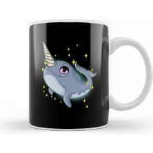 Baskı Dükkanı Cute & Funny Narwhal Unicorn Of The Sea Kupa Bardak Porselen