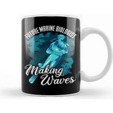 Baskı Dükkanı Funny Future Marine Biologist Making Waves Pun Kupa Bardak Porselen