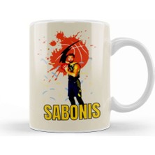 Baskı Dükkanı Domantas Sabonis Domantas Sabonis Vintage Art Legend Basketball Gift Vintage Retro Style Kupa Bardak Porselen