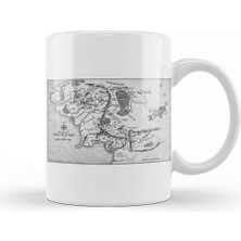 Baskı Dükkanı Yüzüklerin Efendisi Haritası Kupa Bardak Porselen