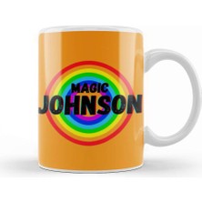 Baskı Dükkanı Magic Johnson Basketball Gifts Vintage Retro Rainbow Quotes For Boys And Dad Kupa Bardak Porselen