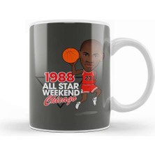 Baskı Dükkanı Michael Jordan 1988 All Star Weekend Kupa Bardak Porselen