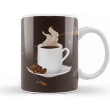 Baskı Dükkanı Funny Coffee Drinks Art Lover Gift Quote Vintage Retro Rainbow Style Kupa Bardak Porselen