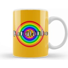 Baskı Dükkanı Ronaldinho Retro Rainbow Style Kupa Bardak Porselen