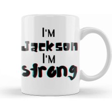 Baskı Dükkanı Jackson Name Personalized Custom Vintage Retro Rainbow Design Gift Baby Gift For Him Kupa Bardak Porselen