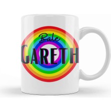 Baskı Dükkanı Gareth Bale Vintage Retro Rainbow Style Kupa Bardak Porselen