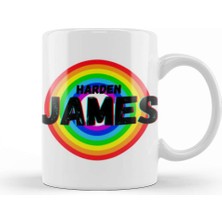 Baskı Dükkanı James Harden Basketball Gifts Vintage Retro Rainbow Qquotes For Boys And Dad Kupa Bardak Porselen