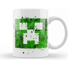 Baskı Dükkanı Minecraft Creeper Colored Kupa Bardak Porselen