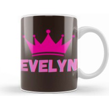 Baskı Dükkanı Evelyn Name Personalized Custom Vintage Retro Rainbow Style Design Gift Baby Gift For Her Kupa Bardak Porselen