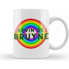 Baskı Dükkanı Kevin De Bruyne Vintage Retro Rainbow Style Kupa Bardak Porselen