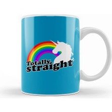 Baskı Dükkanı Totally Straight Unicorn And Rainbow Kupa Bardak Porselen
