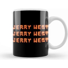Baskı Dükkanı Jerry West Basketball Gifts Vintage Retro Rainbow Quotes For Boys And Dad Kupa Bardak Porselen