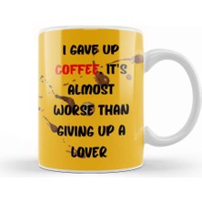 Baskı Dükkanı Funny Coffee Drinks Art Lover Gift Quote Vintage Retro Kupa Bardak Porselen