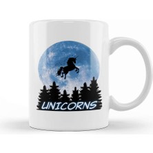 Baskı Dükkanı Unicorn Moon Sparkle Kupa Bardak Porselen