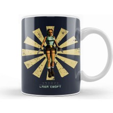 Baskı Dükkanı Lara Croft Retro Japanese Kupa Bardak Porselen