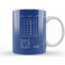 Baskı Dükkanı Twister Game Patent Blueprint Foley Kupa Bardak Porselen