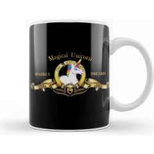 Baskı Dükkanı Unicorn Goldwyn Mayer Movie Logo Kupa Bardak Porselen