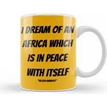 Baskı Dükkanı Nelson Mandela Quotes Art Gift Vintage Retro Style Kupa Bardak Porselen