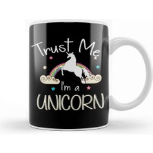 Baskı Dükkanı Cute Trust Me I'm A Unicorn Pun Obsessed Kid Kupa Bardak Porselen