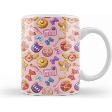 Baskı Dükkanı Sailor Moon Pattern Pink Version Kupa Bardak Porselen