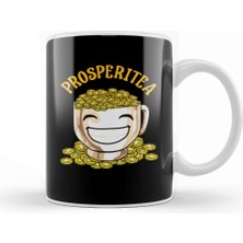 Baskı Dükkanı Funny Prosperitea Prosperity Tea Pun Gold Coins Kupa Bardak Porselen
